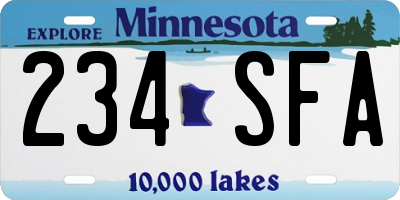 MN license plate 234SFA