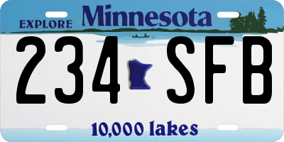MN license plate 234SFB
