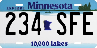 MN license plate 234SFE