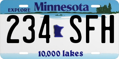 MN license plate 234SFH