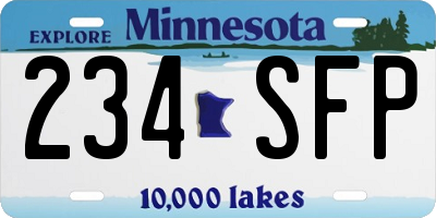 MN license plate 234SFP
