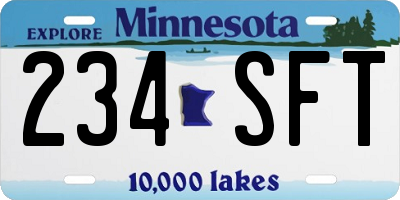 MN license plate 234SFT