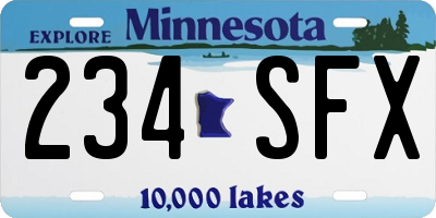 MN license plate 234SFX