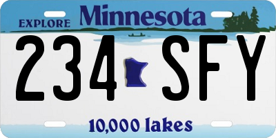 MN license plate 234SFY