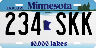 MN license plate 234SKK