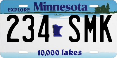 MN license plate 234SMK