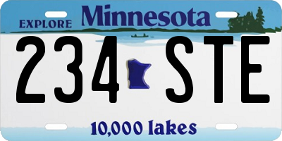 MN license plate 234STE