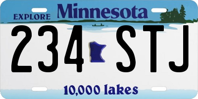 MN license plate 234STJ