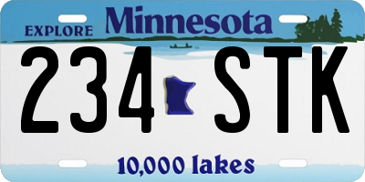 MN license plate 234STK