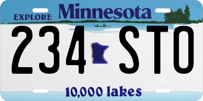 MN license plate 234STO