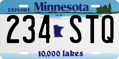 MN license plate 234STQ