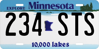 MN license plate 234STS