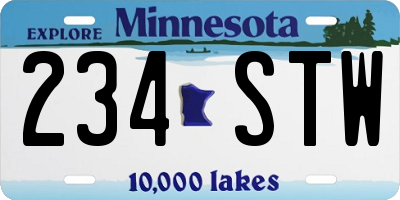 MN license plate 234STW