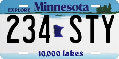 MN license plate 234STY