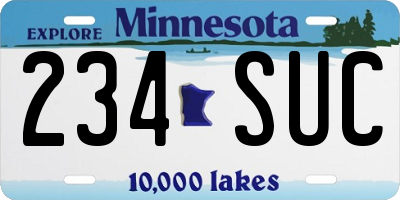 MN license plate 234SUC