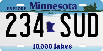 MN license plate 234SUD