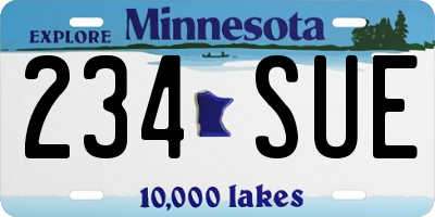 MN license plate 234SUE