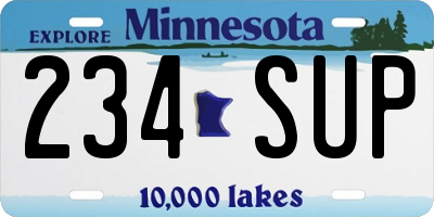 MN license plate 234SUP