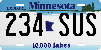 MN license plate 234SUS