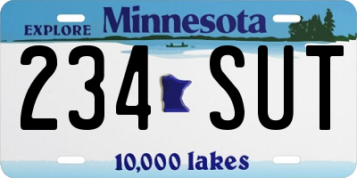 MN license plate 234SUT