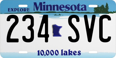 MN license plate 234SVC