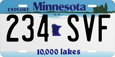 MN license plate 234SVF