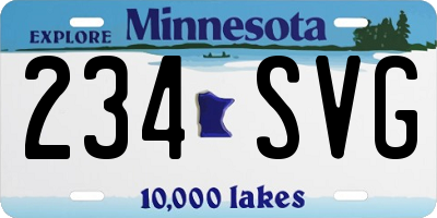 MN license plate 234SVG