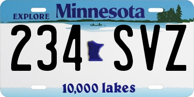MN license plate 234SVZ
