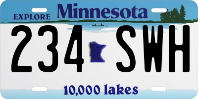 MN license plate 234SWH