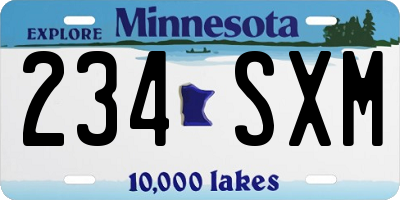 MN license plate 234SXM
