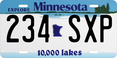 MN license plate 234SXP