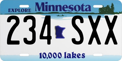 MN license plate 234SXX