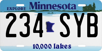 MN license plate 234SYB