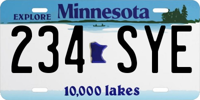 MN license plate 234SYE