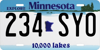 MN license plate 234SYO