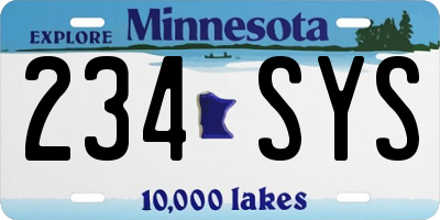 MN license plate 234SYS