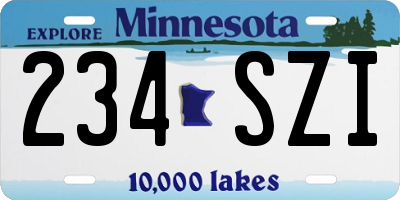 MN license plate 234SZI