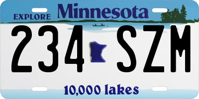 MN license plate 234SZM