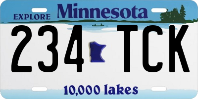 MN license plate 234TCK
