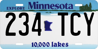 MN license plate 234TCY