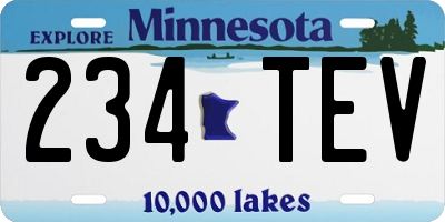 MN license plate 234TEV