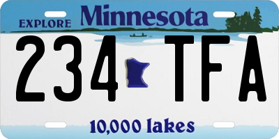 MN license plate 234TFA