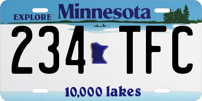 MN license plate 234TFC