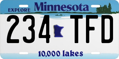 MN license plate 234TFD
