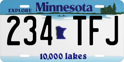 MN license plate 234TFJ