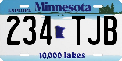 MN license plate 234TJB