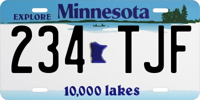 MN license plate 234TJF