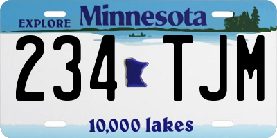 MN license plate 234TJM