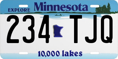 MN license plate 234TJQ