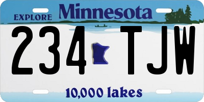 MN license plate 234TJW